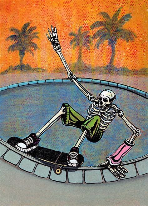 Skate Art Print Skeleton Skateboard Day Of The Dead Etsy