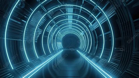 A Futuristic Tunnel In A Futuristic Space Theme Powerpoint Background