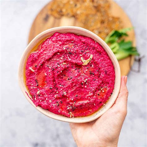 beetroot hummus  kids lick  bowl