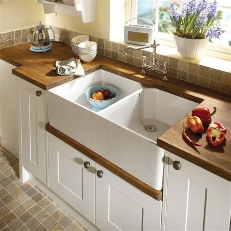 Double White Ceramic Gloss White Kitchen Belfast Sink Classic White