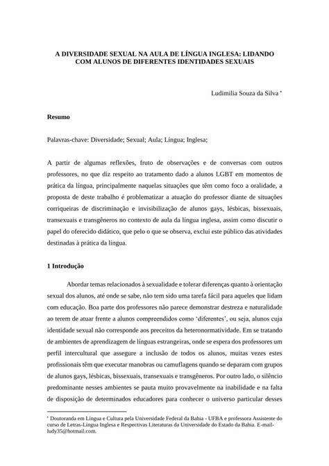 Pdf A Diversidade Sexual Na Aula De L Ngua Pdf Filetransexuais E