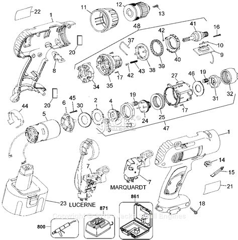 Dewalt Dw952b Type 1 Parts Diagram For Drill