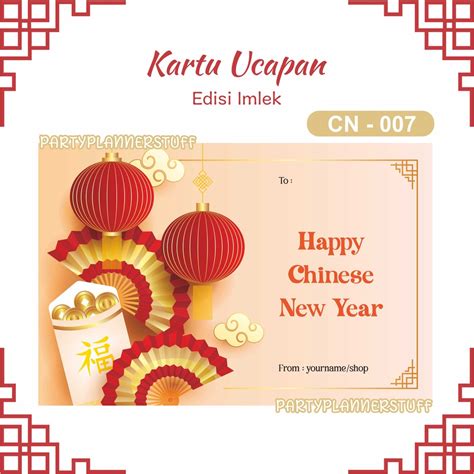 Jual Kartu Ucapan Tahun Baru Cina Kartu Ucapan Lunar New Year Kartu