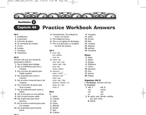 Realidades 2 Examen Del Capítulo 1a Answer Key