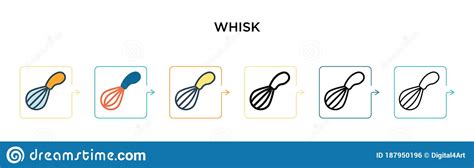 Whisk Vector Icon In 6 Different Modern Styles Black Two Colored