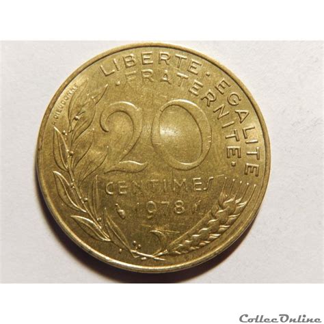 20 centimes Marianne 1978 Monedas Mundo Francia Cinquième