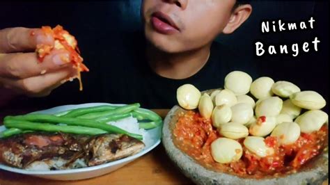 Ikan Asin Sambal Terasi Makan Enak Lalap Jengkol Mukbang Indonesia