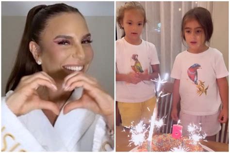 Ivete Sangalo se derrete pelas filhas no dia do aniversário Minhas