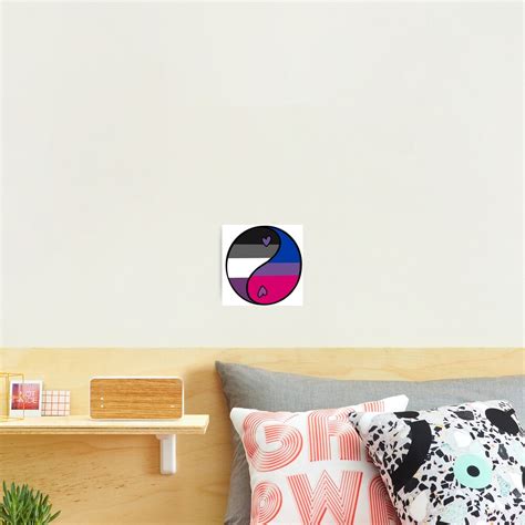 Lámina Fotográfica Biromantic Asexual Bi Ace Cute Lgbtq Pride Flag Yin Yang De