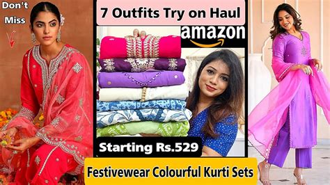 Amazon Kurti Kurta Set Haul Starting Rs Amazon Festive Special