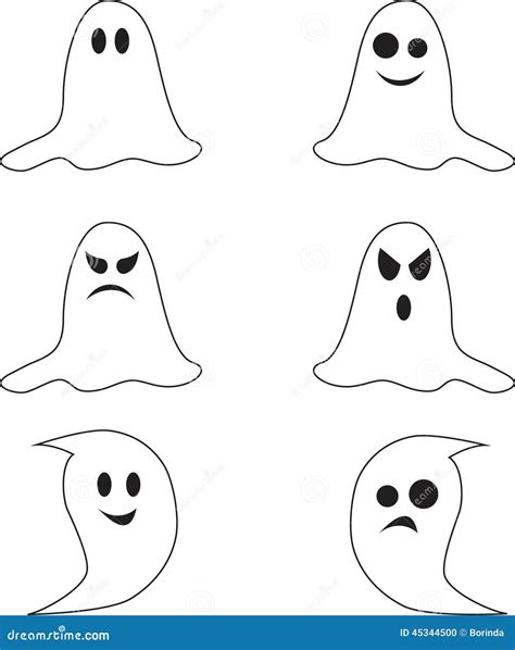 Spooky Black And White Ghost Illustrations Stock Illustration