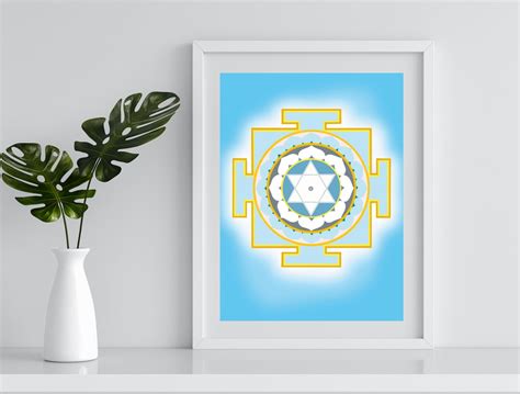 Moon Yantra, Yantra Painting, Spiritual Gift, Yantra Mandala, Wall Art, Meditation Art, Digital ...