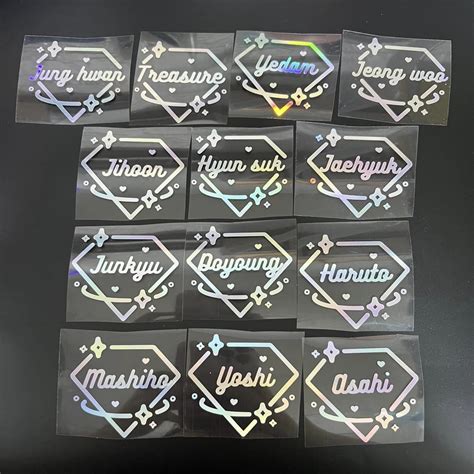 Treasure Vinyl Decal Light Stick Sticker Waterproof Member Name Decal