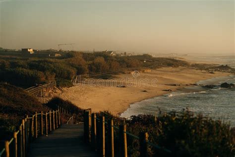 Pilgrimage Way at the Sunset, Camino Portuguese, Portugal Stock Image ...