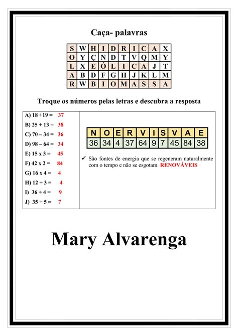 Texto E Atividade Fontes Alternativas De Energia PDF