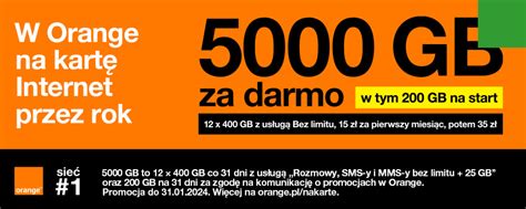 Promocja Gb Przez Rok W Orange Na Kart Bank Sp Dzielczy W Raci U