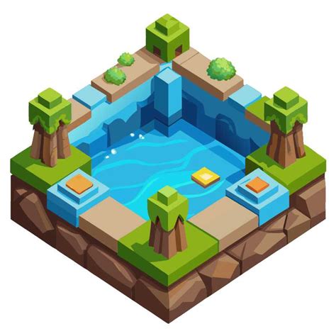 Enhance Your Water Themed Game With Top Down Grass Tiles Vector Assets