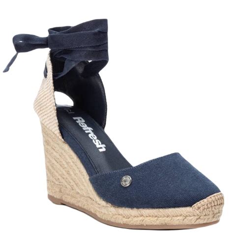 Refresh Womens Wedge Ankle Strap Sandal Navy Paul Byron Shoes Ireland