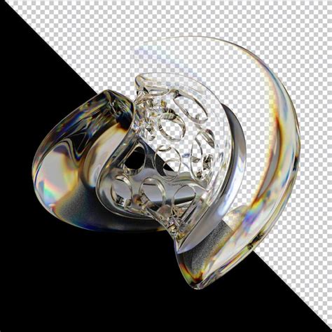 Premium PSD Dispersion Glass Abstract Shape 3d Illustration With