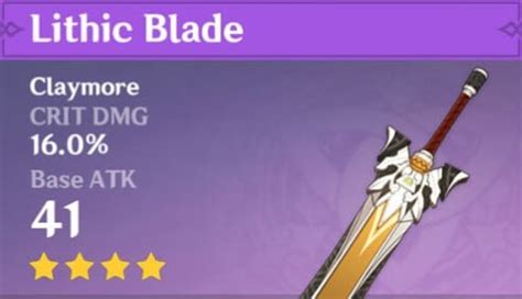 Lithic Blade - Claymore Stats, Passive, and Materials - Genshin DB