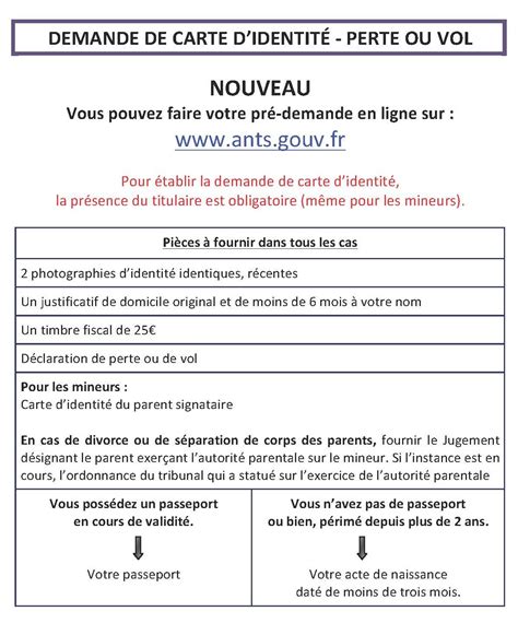 Formulaire De Demande Carte D Identité Renouvellement Le Carte