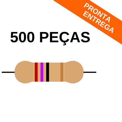 Kit 500 peças Resistor 27R 5 1 4W CR25 Resistor Achei Componentes