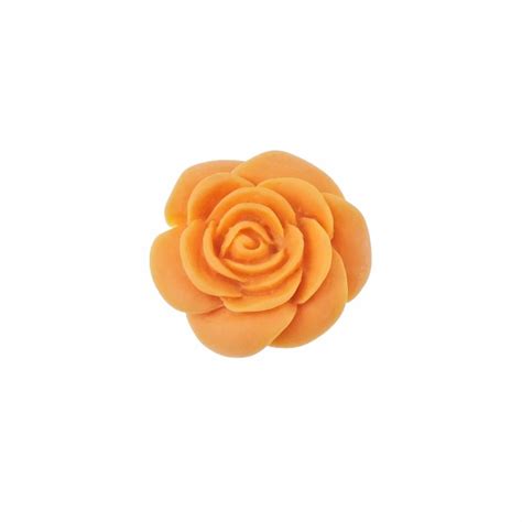 23mm Resin Flat Back Rose Orange The Bead Shop