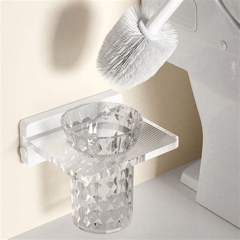 White And Clear Acrylic Bathroom Accessory Set With Towel Barpaper