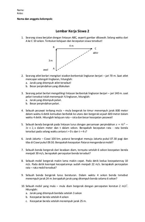 Contoh Soal Fisika Kelas 10 Jarak Dan Perpindahan Soal Pts Fisika