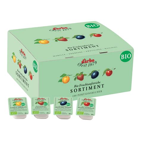 Darbo Bio Fruchtaufstrich Sortiment 100 Portionen X 20g Von Darbo