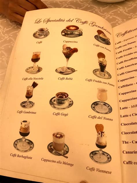 Menu At Gran Caff Gambrinus Cafe Naples Via Chiaia