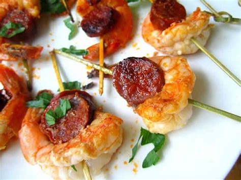 Brochettes aux crevettes chorizo un apéro un vrai régal