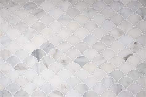 Calacatta Honed Marble Scallop Shell Mosaic Tiles Fast Delivery