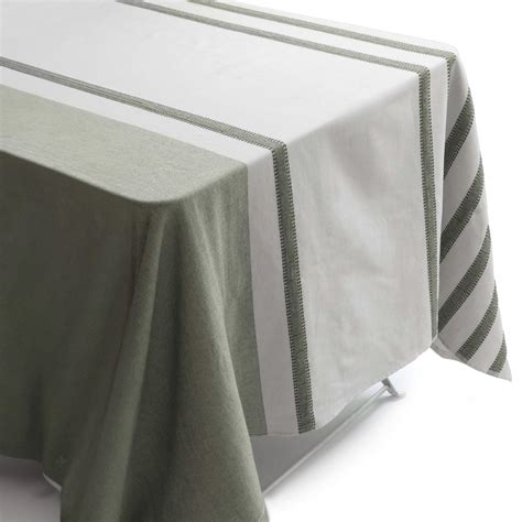 Nappe Rectangulaire En Polycoton 160x300 Cm ASKEL Vert Sauge Linnea