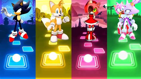 Dark Sonic Vs Tails Vs Amy Exe Vs Blaze Amy Tiles Hop Edm Rush Youtube