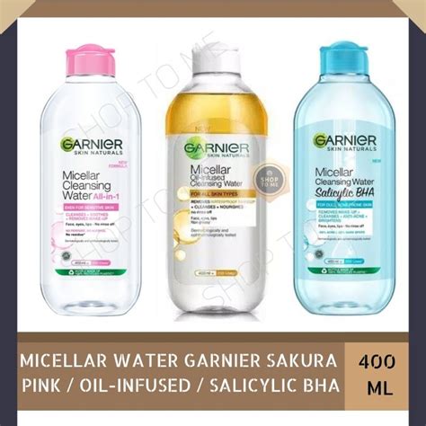 Jual Garnier Micellar Water Sakura Pink Oil Infused Gold Salicylic