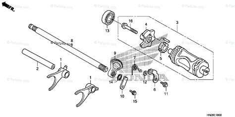 Honda ATV 2009 OEM Parts Diagram for Gearshift Fork / Gearshiftdrum ...