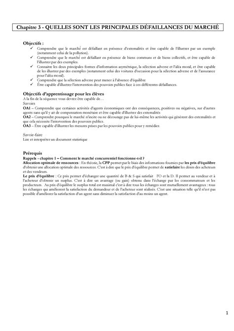 Séance 1 Chapitre 3 Quelles sont les principales défaillances du