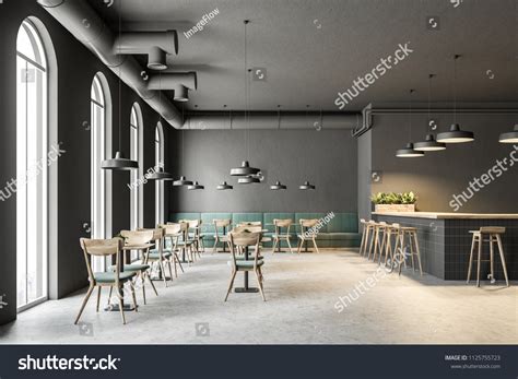 Industrial Style Cafe Interior Dark Gray Stock Illustration 1125755723 ...