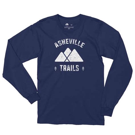 Asheville Trails Blue Ridge Mountains Long Sleeve Shirt Slate