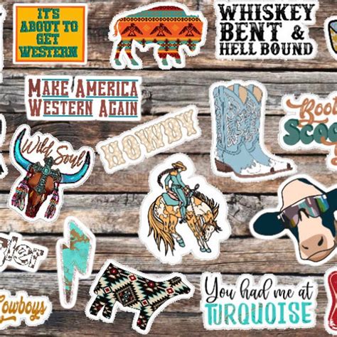 Western Stickers Etsy