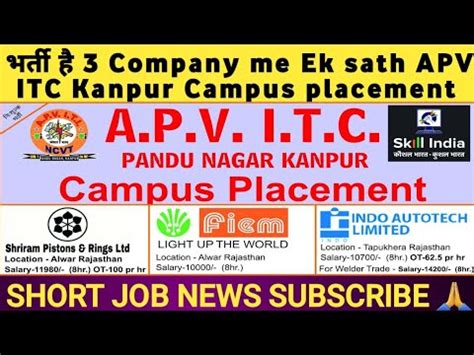 Company Me Apv Itc Kanpur Campus Placement Jan