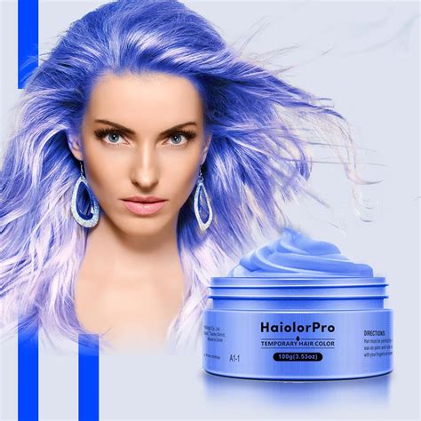 Haiolorpro Blue Hair Color Wax Temporary Washable Temporary Hair Color Dye For