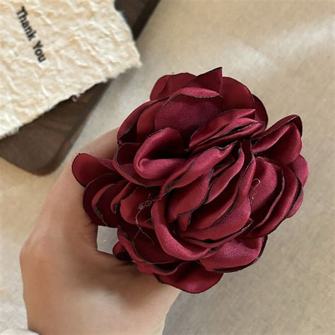 Rose Satin Haarspange Haarspange Haarschmuck Pferdeschwanz Haarnadel