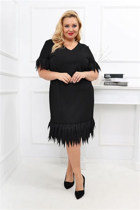 Sukienka Plus Size Czarna WILMA 1 AWiS moda w każdym wymiarze