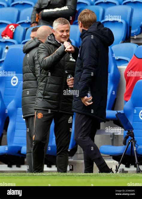 Brighton And Hove Albion Manger Graham Potter Right And Manchester