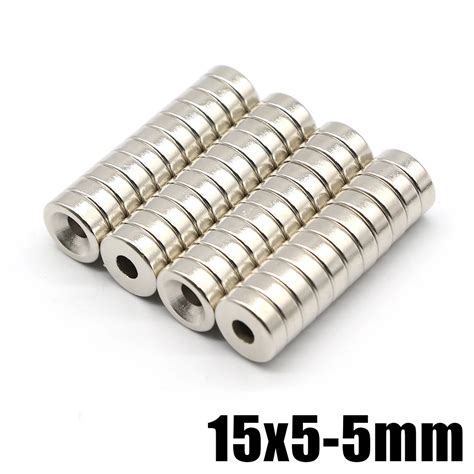 2 5 10 20Pcs 15x5 Hole 5 NdFeB Magnete Al Neodimio Super Potente