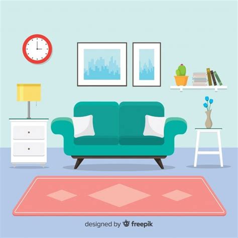 Premium Vector Modern Home Interior Decoration With Flat Design