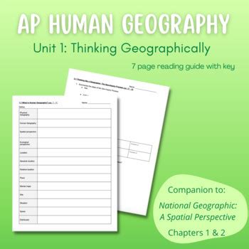 AP Human Geography Unit 1 Reading Guide A Spatial Perspective