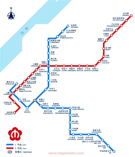 Mapa Metro De Nanjing